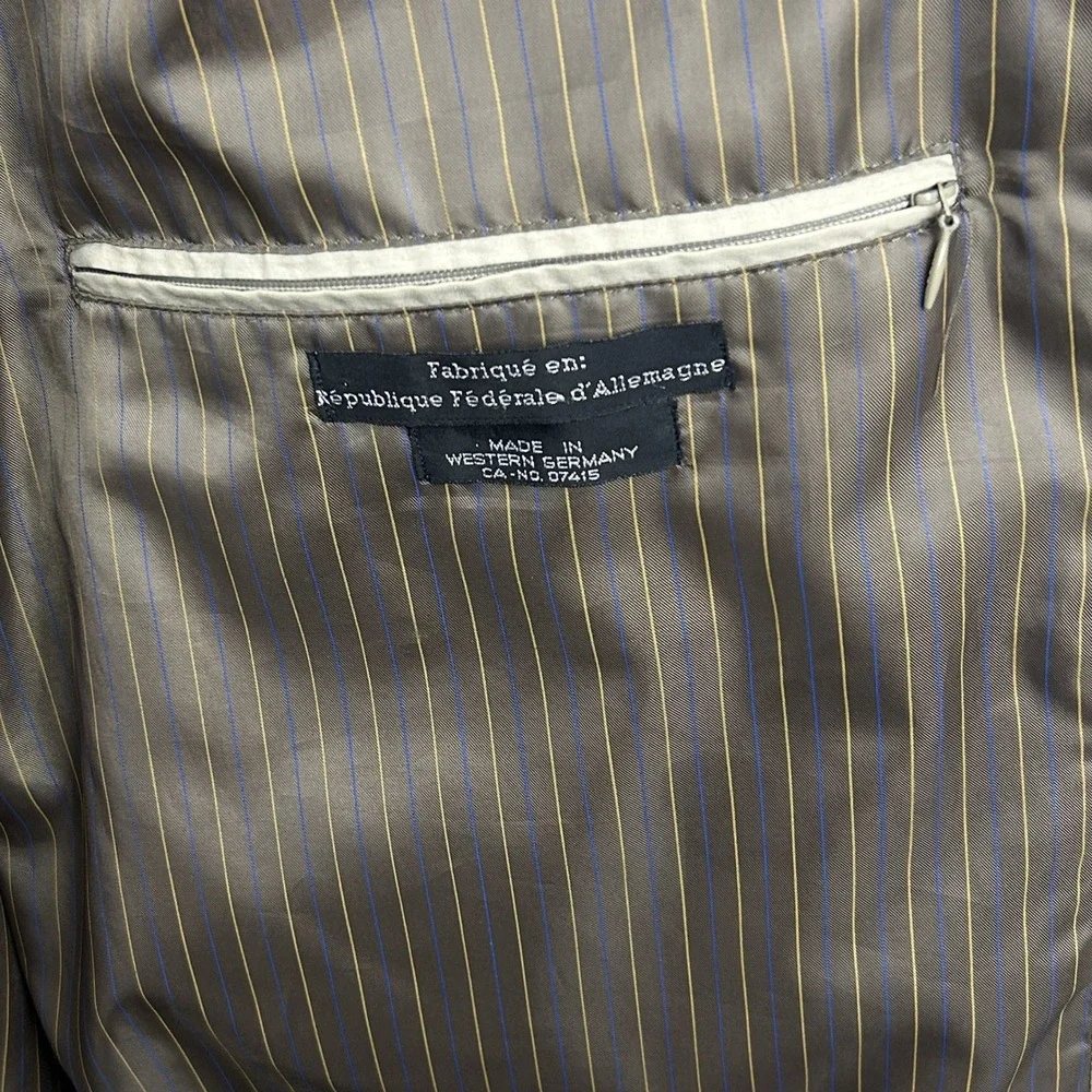 Bugatti Trench‎ Coat Mens 44L Beige Vintage Long Cotton Made in West Germany - Picture 10 of 16